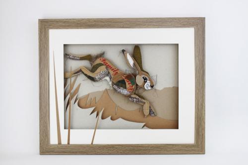 Leaping Field Hare | Thrift Design | 50 cm x 40 cm | £140 | Lucy Wray